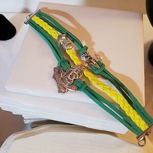 Multi Layer Vegan Leather Bracelet 7"